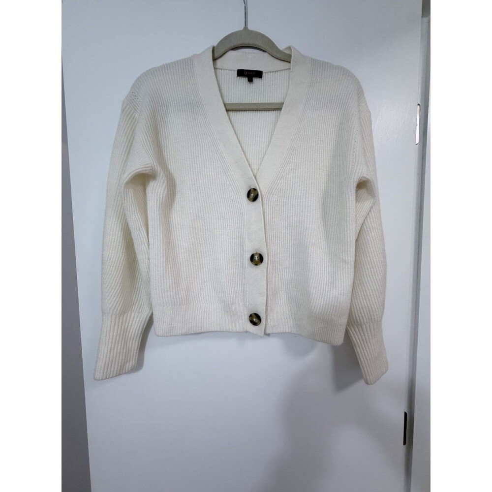 Quince Baby Alpaca-Wool Cropped Cardigan Ivory Small